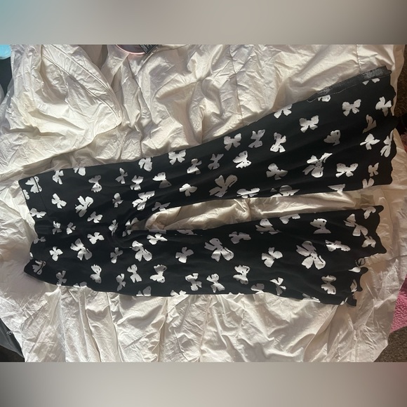 Black warm pants with bows - Picture 1 of 1